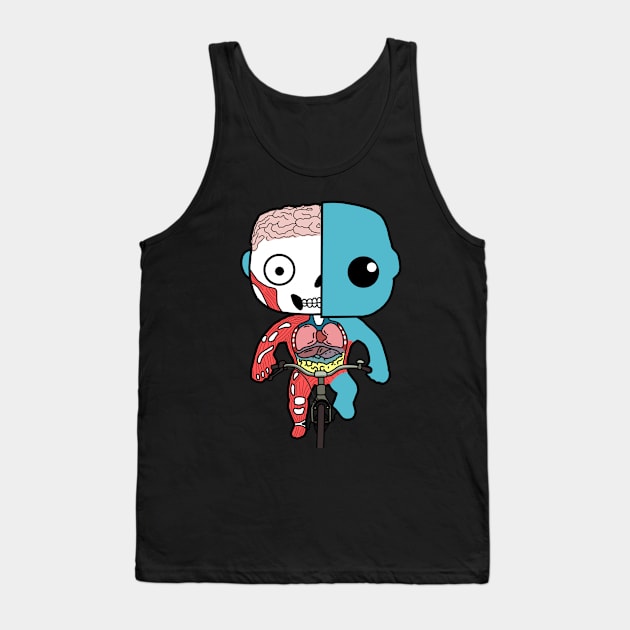 Kawaii Human Anatomy Riding A Bicycle Tank Top by Donald Agunikyle Merch